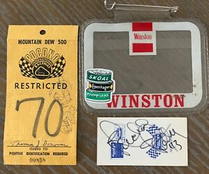 2 Richard Petty Signed 1981 Mountain Dew 500 Pocono Ticket Stub & Museum Pass