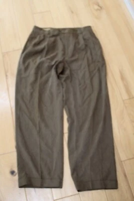 32X30 OLIVE BROWN DONNA KARAN GOLD LABEL SIGNATURE MEN'S SILK PANTS - Image 1 of 4