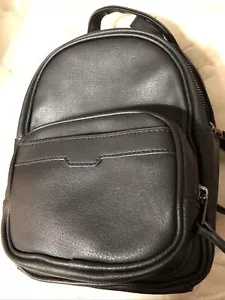 Black Small Mini Backpack Fashion School Travel Adjustable Shoulder Strap Bag - Picture 1 of 3