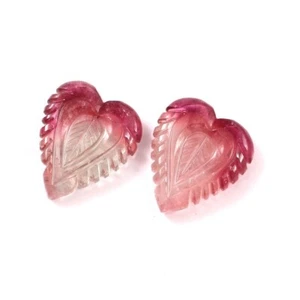 Loose Gemstone Natural Certified Bio Tourmaline Hand Carved Fancy Heart A443 - Picture 1 of 3