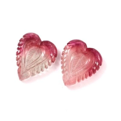 Loose Gemstone Natural Certified Bio Tourmaline Hand Carved Fancy Heart A443 - Image 1 of 3