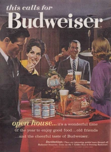 1962 Budweiser: Tag der offenen Tür, Wonderful Time Vintage Print Ad - Bild 1 von 1