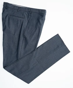 INCOTEX Blue Dress Pants Wool Slim Fit Checkered Flat Front 42 (EU 58) Fits 40 - Picture 1 of 7