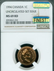 1994 CANADA CENT NGC MS69 RD PQ MAC FINEST GRADED MAC SPOTLESS * - Picture 1 of 2