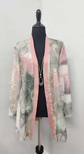 Vintage Pride & Joy Open Front Chiffon Cardigan Size small detachable Necklace  - Picture 1 of 10