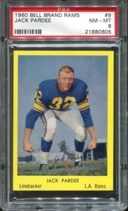 1960 Bell Brand Rams #9 Jack Pardee PSA 8 Los Angeles Rams Texas A&M College HOF - Picture 1 of 1