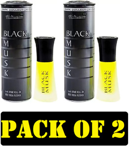 Al-Nuaim Black Musk Alcohol Free long lasting Roll On 6ml Floral Attar pack of 2