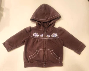 Gymboree Cowgirls at Heart Brown Floral Horseshoe Sweatshirt Hoodie 6-12 Mo EUC - Picture 1 of 4