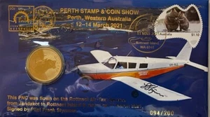 2021 Perth Coin & Stamp Show Rottnest Air Taxi PNC signed by Pilot 094 of 200 - Picture 1 of 1