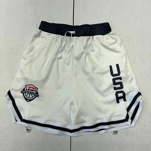 White USA Graphics Athletic Shorts Drawstring Waist Side Pockets Boys Size 7-8 Y - Picture 1 of 8