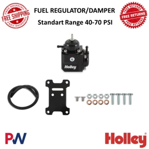 Holley Fuel Pressure Regulator/ Damper Anodized Black | Standard Range 40-70PSI - Picture 1 of 12