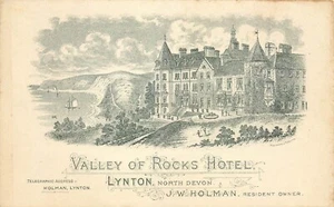 VALLEY OF ROCKS HOTEL, LYNTON, NORTH DEVON, ENGLAND, VINTAGE POSTCARD (N119) - Picture 1 of 2
