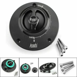 CNC Tankdeckel Schwarz Fuel Cap Für Yamaha YZF R1 R1M 2004-2017 YZF R6 03-16 AH - Picture 1 of 8