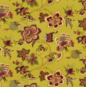 Iman SAMOAN PLANTATION Floral TOURMALINE Cotton Drapery Sewing Fabric BTY - Picture 1 of 8