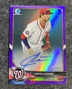 Carter Kieboom 2018 Bowman Chrome Prospect Auto Purple Refractor RC /250 - Picture 1 of 2
