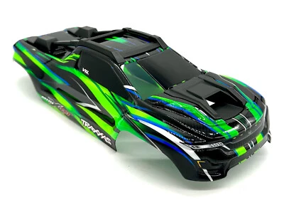 Fits MINI-XRT BODY Shell (GREEN Painted ProGraphics, clipless Traxxas 108076-1 - Image 1 of 3