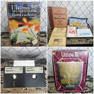 Ultima IV Quest of the Avatar Apple II Origin Systems 1985 mit Booklets Stoffkarte - Bild 1 von 9