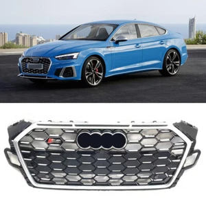 S5 Style Chrome Honeycomb Front Bumper Grille For Audi A5 S5 2020-2023 - Picture 1 of 4