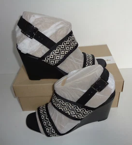 Clarks Nuevos Damas Tacones de Cuña Negras Verano Mujer Zapatos Correa Sandalias Reino Unido Talla 6 - Imagen 1 de 11