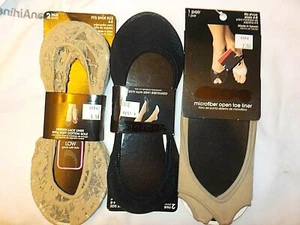 5 PAIR - (3 PACKS) GEORGE Shoe Liners Socks SZ 4-8 NUDE, BLACK FOOTIES B-5 - Picture 1 of 2