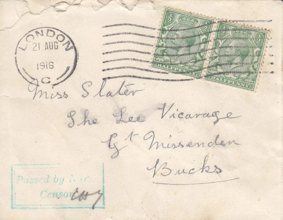 Green Double Boxed "Passed by" Naval Hand Stamp (M1661) - Image 1 of 1