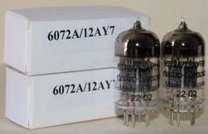 Matched Pair Electro Harmonix 6072A / 12AY7 / 12AY7EH pre-amp tubes, Brand New - Picture 1 of 1