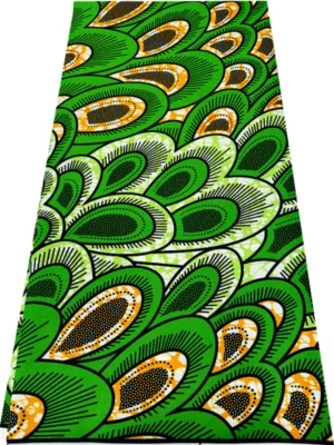 Poliéster Verdadeiro Estampa de Cera Ancara - Vendido por 6 Jardas - para Vestidos - Imagem 1 de 3