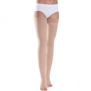 MEDIVEN PLUS 106/108 UNISEX COMPRESSIVE THIGH HIGH CL1 OPEN TOE NUDE - Picture 1 of 2