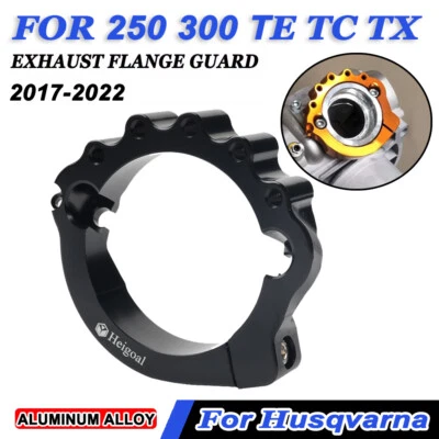 Black For Husqvarna 250 300 TE TC TX Exhaust Flange Guard Muffler Pipe Clamp - Изображение 1 из 4