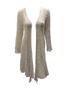 Womens Handmade Boho Crochet Knit Cardigan Longline Jacket Free Size UK 8-20 - Picture 1 of 1