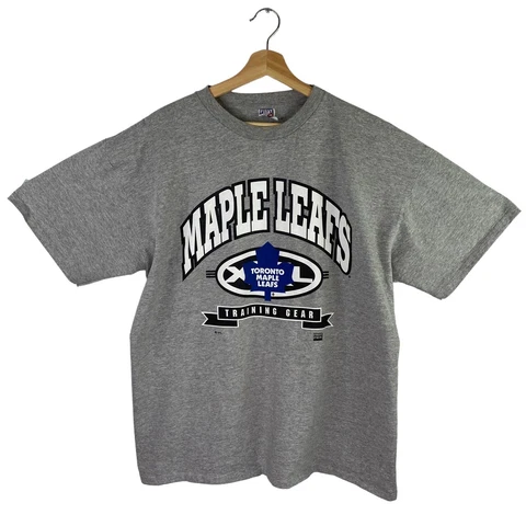 Toronto Maple Leafs Gray Vintage T-shirt Size NHL Hockey 90s Single Stitch XL Cover