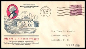 1933 NEWBURGH NY Washington 3c purple Sc 727-1 with Linprint cachet (BB - Picture 1 of 1