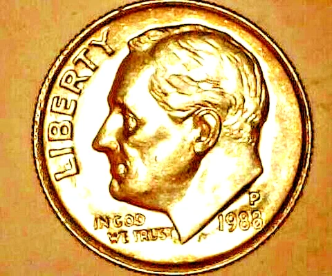 1988 P 10 Cents Roosevelt Dime Clad Composition Circulated Added Bonus Cover