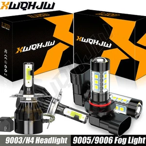 LED Headlight & Fog Light Bulbs Combo Kit 6000K For 2001-2004 2005 Toyota RAV4 - Picture 1 of 18
