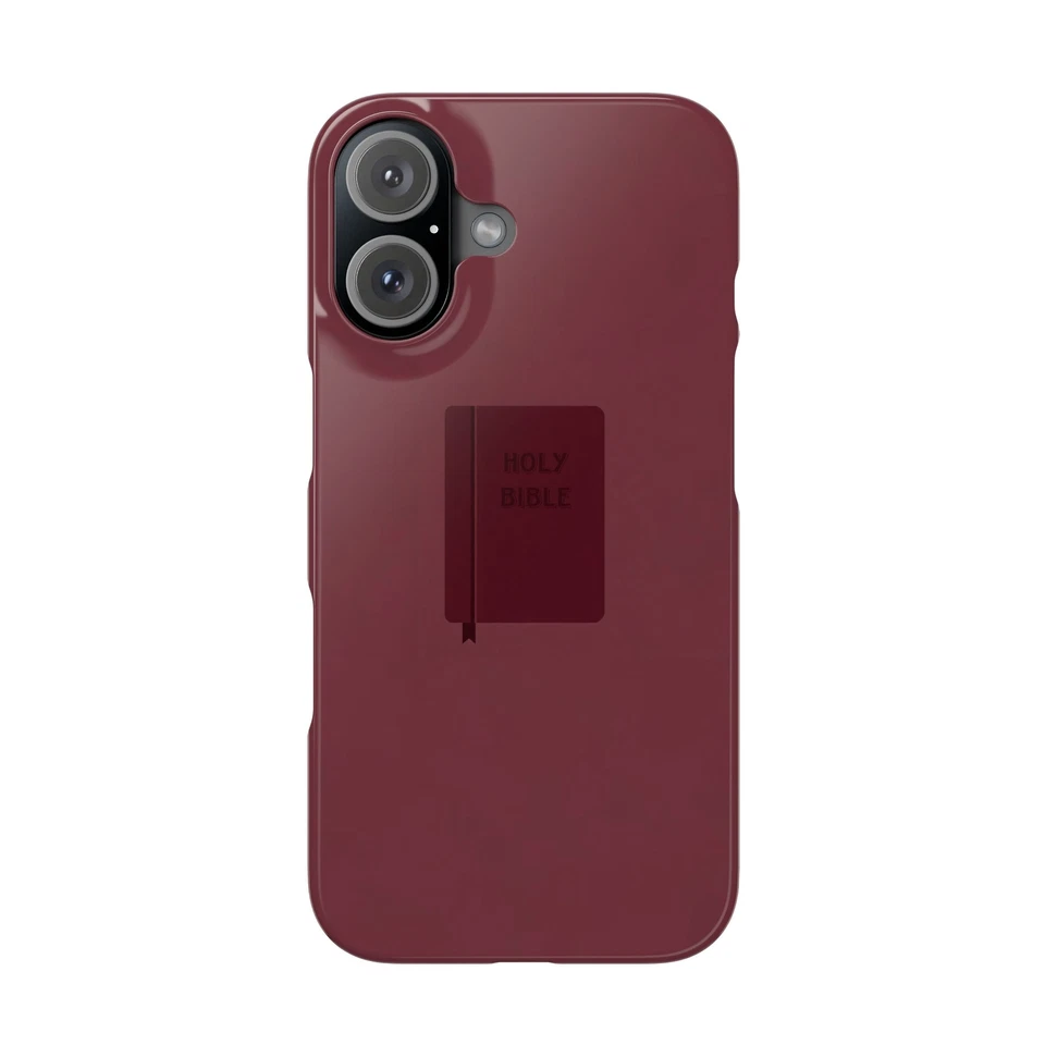 Burgundy Bible Slim Phone Case, Bible Cover, Scripture Decor, Modern - Image 1 of 1