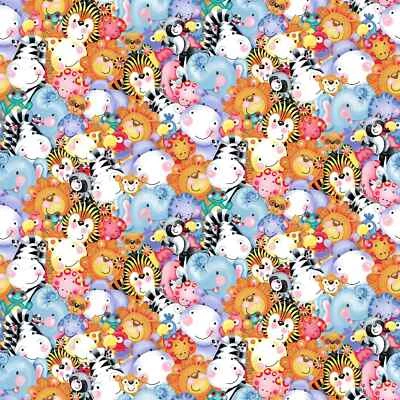 Multi All Animals Packed Faces 6 Inch repeat From Henry Glass BTY, 44" Wide - Image 1 of 3