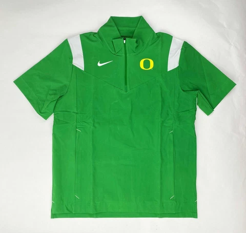 Nike Oregon Ducks Lightweight Short Sleeve Coaches Jacket Men's L Green DJ5113 Cover