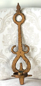 HOMCO Vintage Farmhouse Gothic Metal Cast Aluminum Wall Candle Holder, 19”Tall - Picture 1 of 9