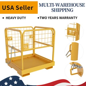 Forklift Safety Cage Work Platform Lift Basket Collapsible 36" x 36" 1150 LBS - Picture 1 of 8