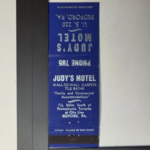 Judy's Motel Bedford PA Vintage Blue Advertising Matchbook - Picture 1 of 1