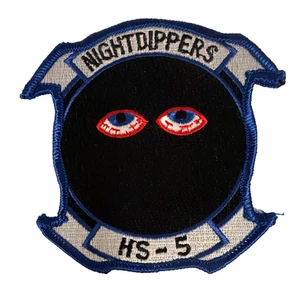 Parche "Nightdippers" Helicóptero Antisubmarino Escuadrón 5 (HS-5) De Colección Marina de los Estados Unidos - Imagen 1 de 1