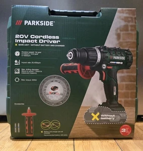 Nuevo taladro atornillador de impacto inalámbrico 20v Hammer Parkside 20V taladro combinado 3 en 1 - Imagen 1 de 6