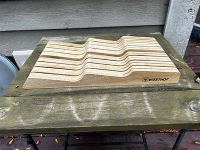 WUSTHOF IN DRAWER KNIFE 🔪 WOODEN BLOCK ORGANIZER HOLDER 14 KNIFE SLOT STORAGE - Image 1 of 4