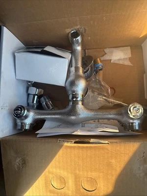 Delta 28T9 Service Sink Faucet Double Handle Wallmount Faucet - Chrome Miss Pc? - Image 1 of 2