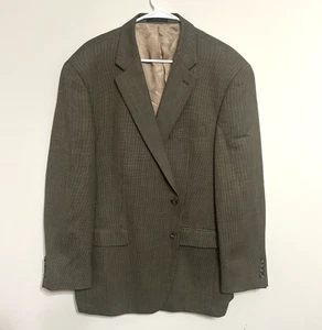 Polo Ralph Lauren 46R Blazer Sport Coat Mens Gingham Brown 100% Wool - Excellent - Picture 1 of 6
