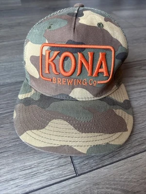 Kona Brewing Company Hawaii Hat Cap Camo Orange Snapback Trucker Decky - Image 1 of 4
