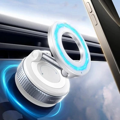 Soporte magnético ajustable 360° para teléfono de automóvil con ventosa de vacío para MagSafe Foto 1 de 4
