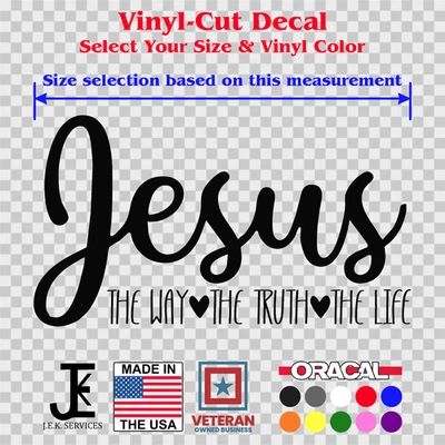 Calcomanía de vinilo Jesus Is The Way, pegatina de fe cristiana para automóviles/camiones/jeeps Foto 1 de 4