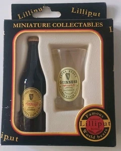Guinness Extra Stout Miniature Bottle + Pint Glass Lilliput Famous World Beers - Picture 1 of 7