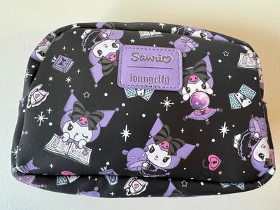 Nueva bolsa de maquillaje cosmético Sanrio Loungefly Kuromi negra/púrpura Foto 1 de 4